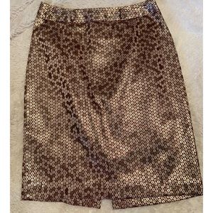 Women’s Worthington Brown/Gold Midi Skirt Size 4